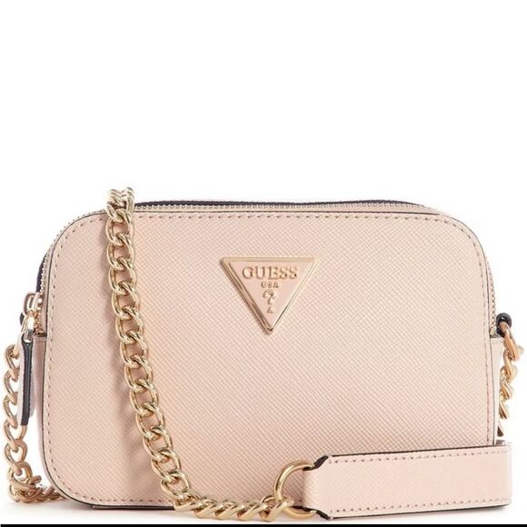 GUESS CROSSBODY BAG HASSIE CAMERA BAG SAFFIANO VEGAN LEATHER NWT - Picture 5 of 7